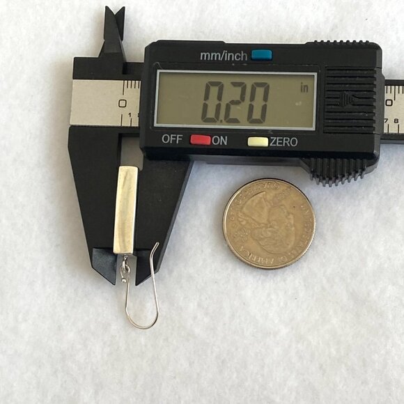 Sterling Silver 925 1.64" Rectangular Simulated Turquoise Dangle Earrings - Picture 14 of 16